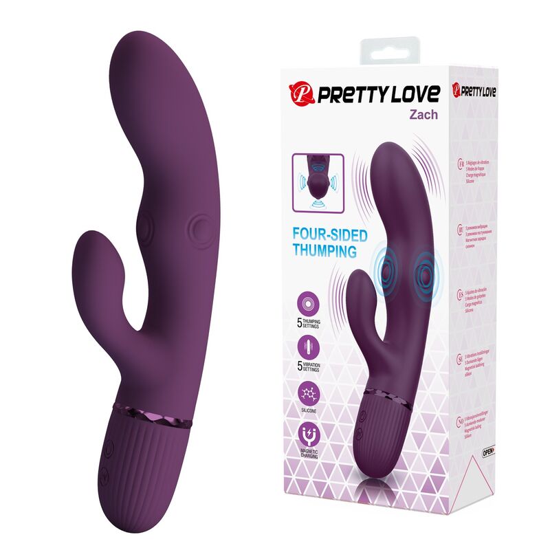 PRETTY LOVE - ZACH UPPLADDNINGSBAR STÖTANDE KANINVIBRATOR 5+5 FUNKTIONER
