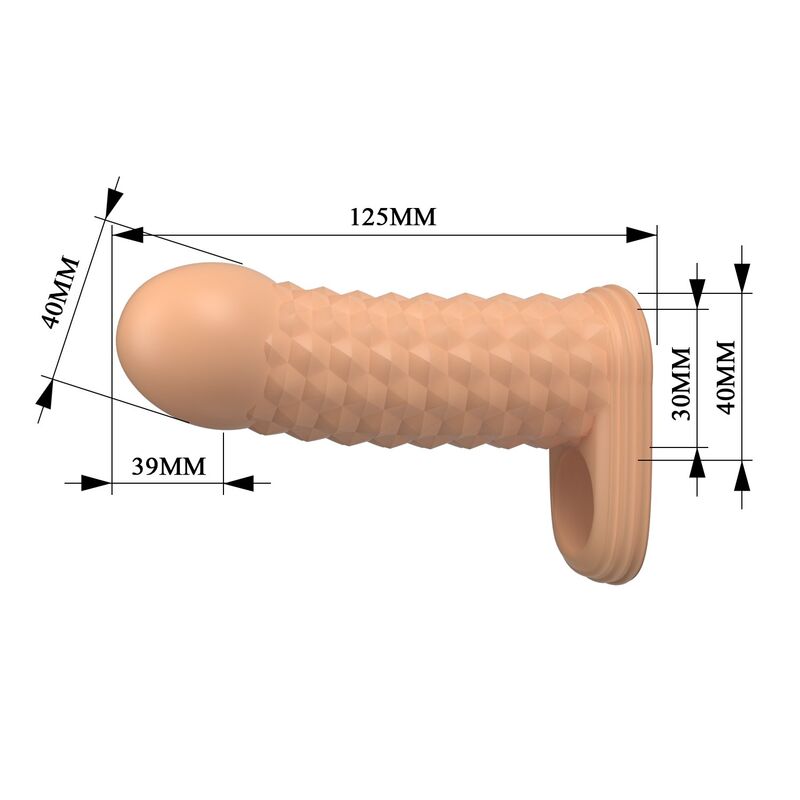 PRETTY LOVE - WOLFRAM PENIS EXTENSION SLEEVE 11.5 CM Ø 3.8 CM NATURAL