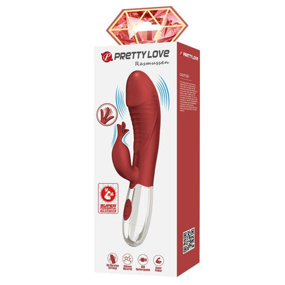 PRETTY LOVE - ROSEWOOD KANINVIBRATOR 30 FUNKTIONER USB-UPPLADDNINGSBAR RÖD