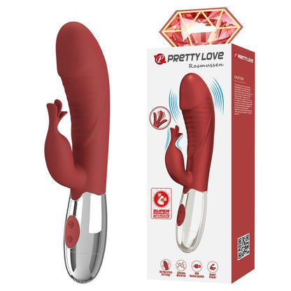 PRETTY LOVE - ROSEWOOD KANINVIBRATOR 30 FUNKTIONER USB-UPPLADDNINGSBAR RÖD