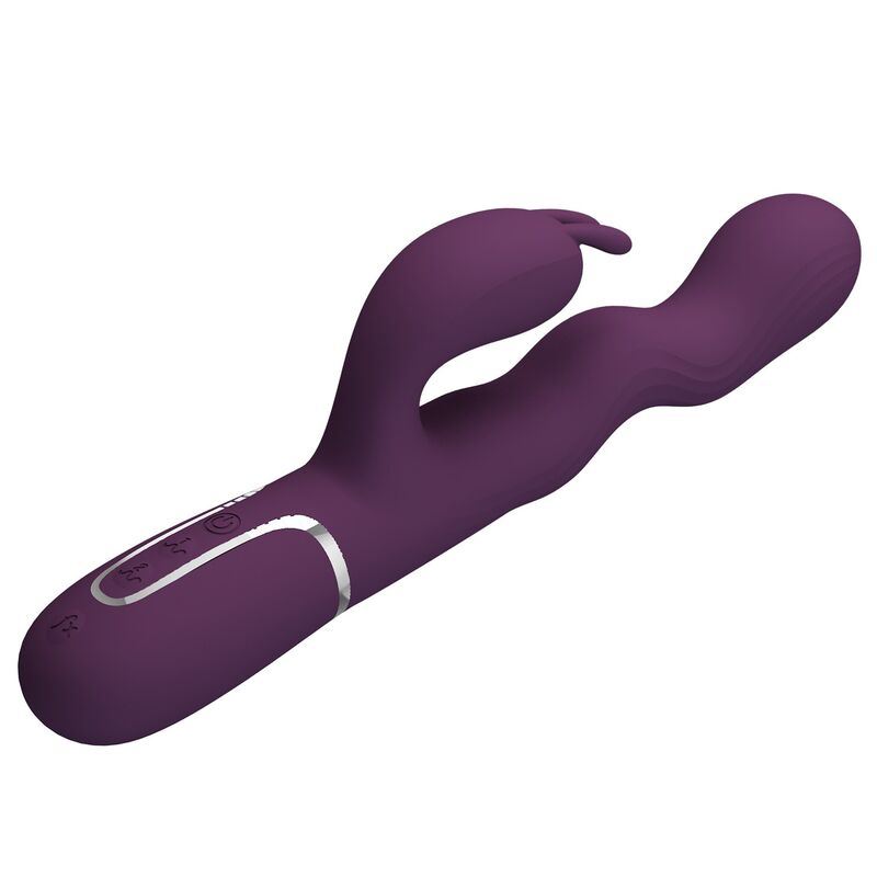 PRETTY LOVE - LOURSEN KANINVIBRATOR MED STÖTANDE RÖRELSE OCH 7 VIBRATIONSLÄGEN USB-UPPLADDNINGSBAR LILA