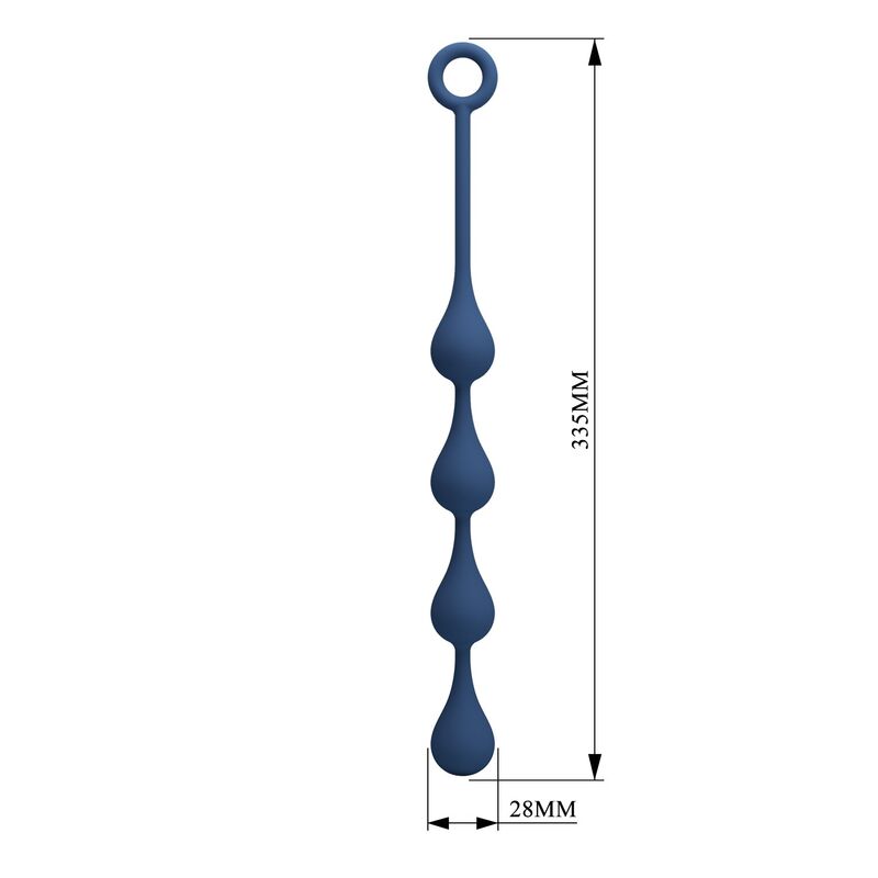 MR PLAY - ANALA KULOR I BLÅ SILIKON STORLEK M 33 CM