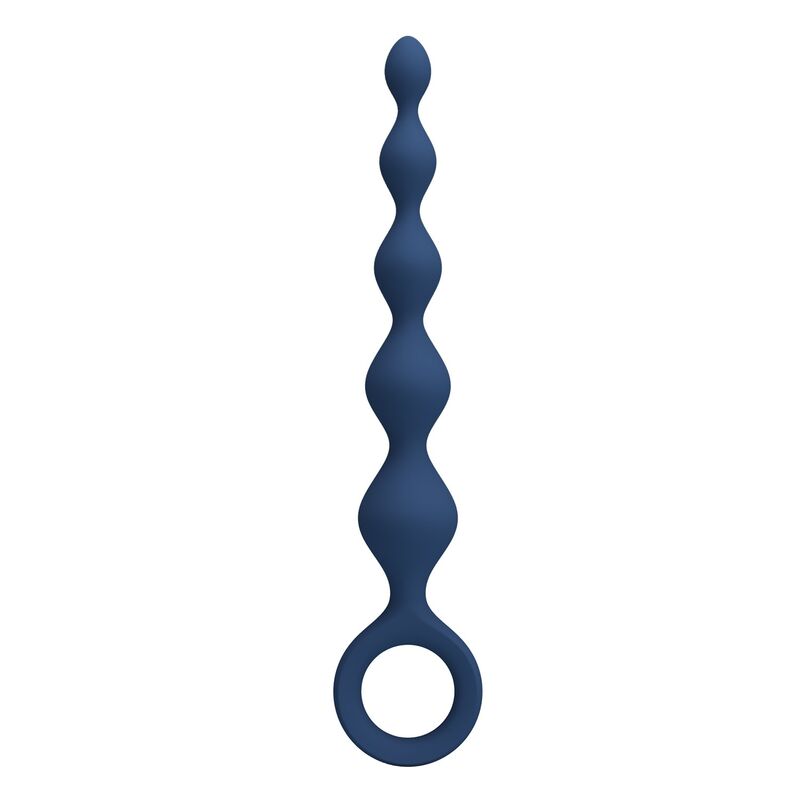 MR PLAY - BLÅA ANALPÄRLOR I SILIKON & ANALPLUGG 20,4 CM