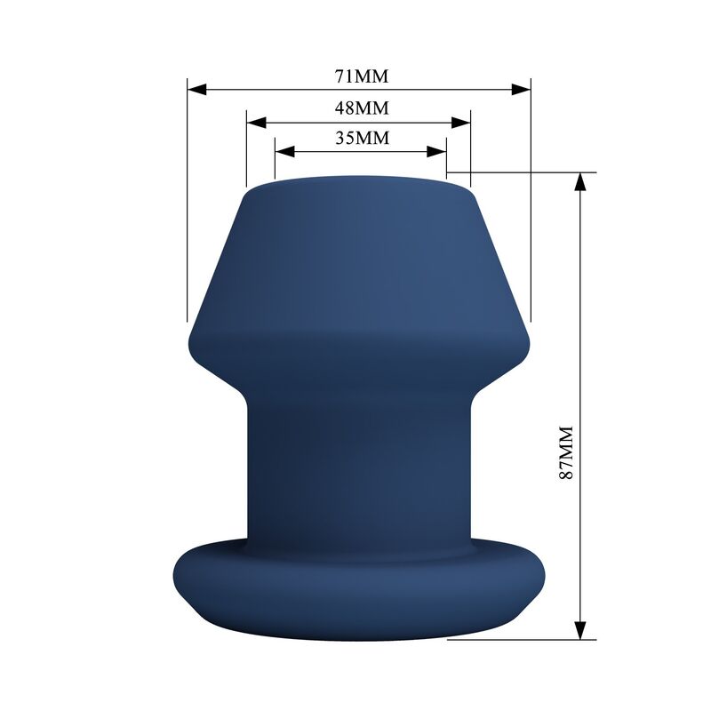 MR PLAY - JACK BLUE SILICONE HOLLOW ANAL PLUG STORLEK M