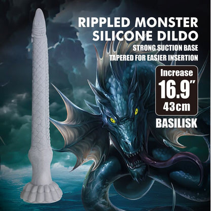 POWER MONSTERS - BASILISK FANTASY SILICONE DILDO 43 CM Ø 5 CM
