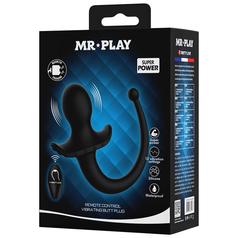 MR PLAY - TRÅDLÖS ANAL- OCH PERINEUMVIBRATOR MED FJÄRRKONTROLL SVART