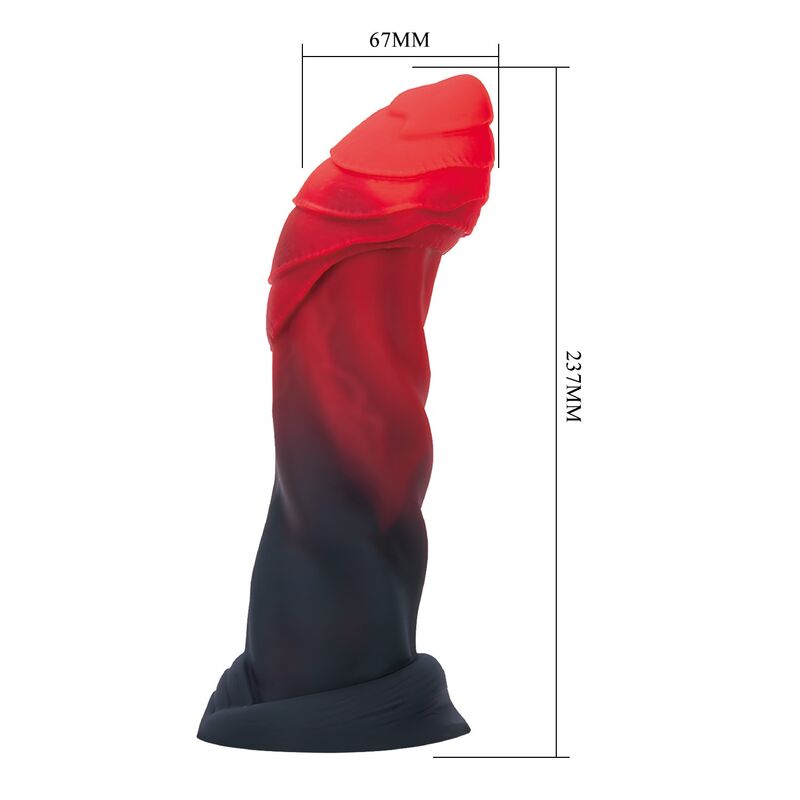 POWER MONSTERS - INFERNAL GOLIATH TVÅFÄRGAD FANTASY-DILDO I SILIKON 25 CM Ø 6 CM