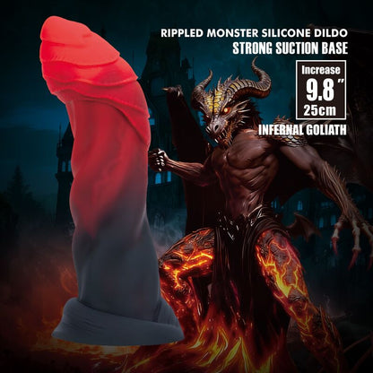 POWER MONSTERS - INFERNAL GOLIATH TVÅFÄRGAD FANTASY-DILDO I SILIKON 25 CM Ø 6 CM