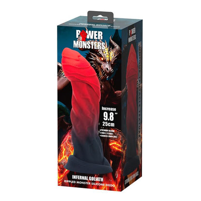 POWER MONSTERS - INFERNAL GOLIATH TVÅFÄRGAD FANTASY-DILDO I SILIKON 25 CM Ø 6 CM
