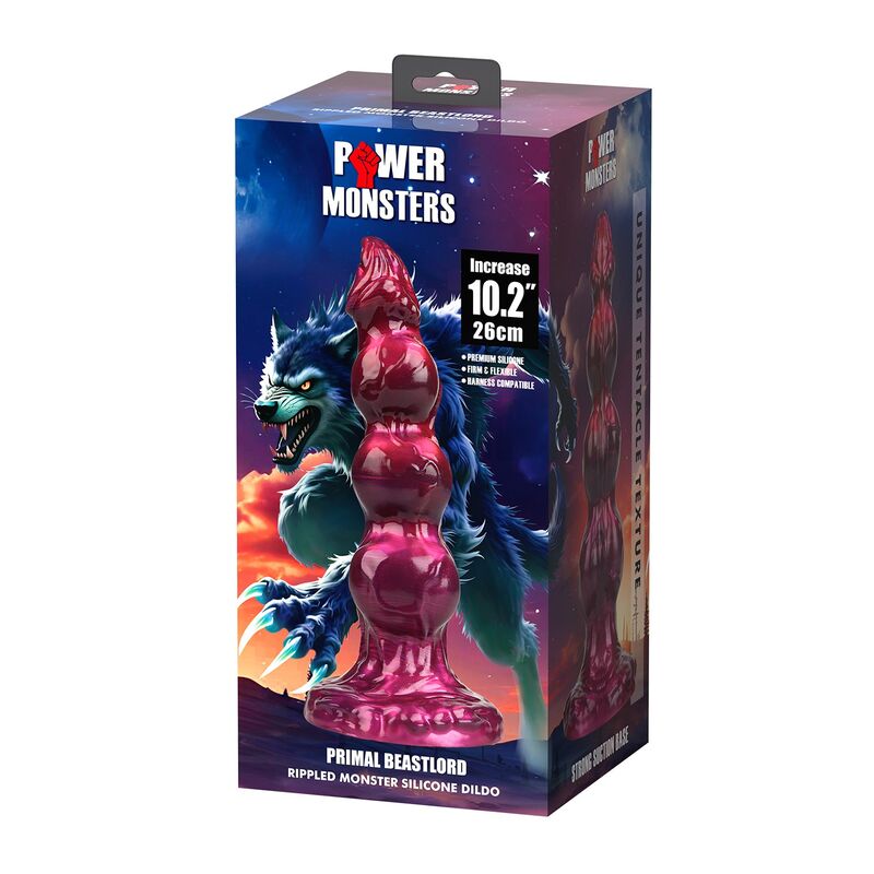 POWER MONSTERS - PRIMAL BEASTLORD ROSA GENOMSKINLIG FANTASY-DILDO I SILIKON 26 CM Ø 5 CM