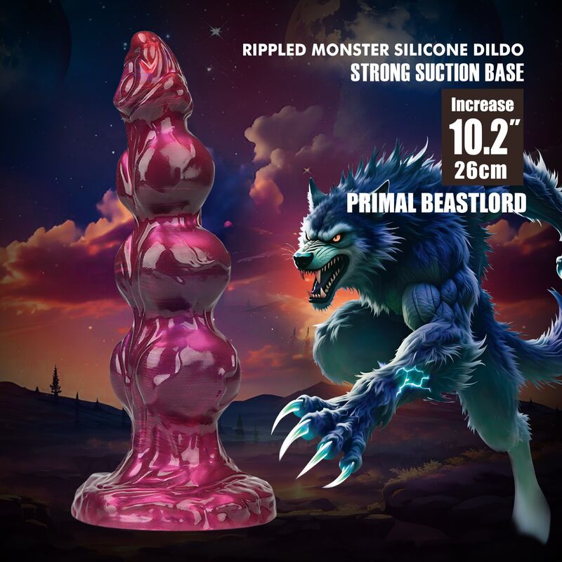 POWER MONSTERS - PRIMAL BEASTLORD ROSA GENOMSKINLIG FANTASY-DILDO I SILIKON 26 CM Ø 5 CM