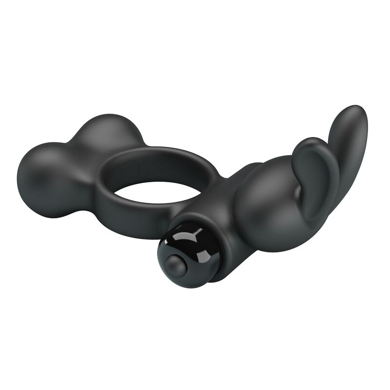 PRETTY LOVE - VIBRERANDE PENISRING MED KANINSTIMULATOR 10 FUNKTIONER SVART
