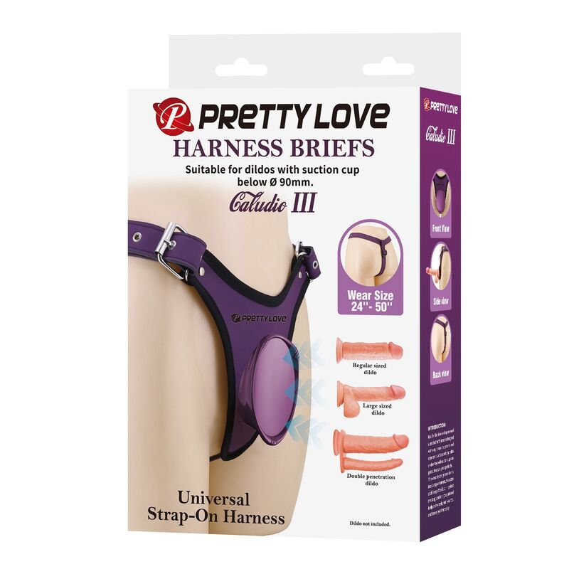 PRETTY LOVE – UNIVERSAL STRAP-ON-SELE OCH KALSONGER LILA OCH SVART