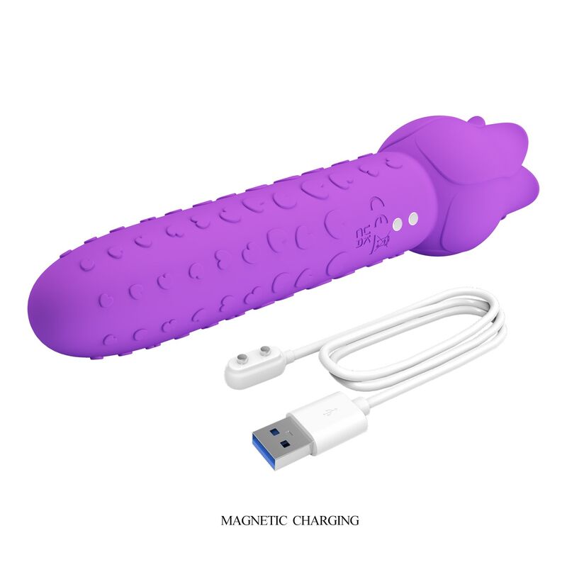 PRETTY LOVE - DANNELL RECHARGEABLE ORAL AND CLITORAL STIMULATOR VIBRATOR PURPLE