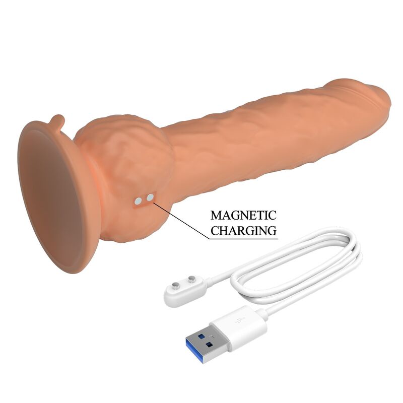 PRETTY LOVE - EREN THRUSTING VIBRATING DILDO 20.5 CM Ø 4.5 CM NATURAL