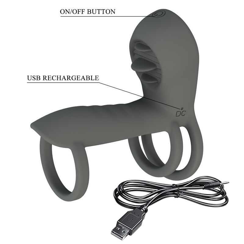 PRETTY LOVE - PEN SLEEVE MED DUAL STIMULERING OCH ORAL EFFEKT