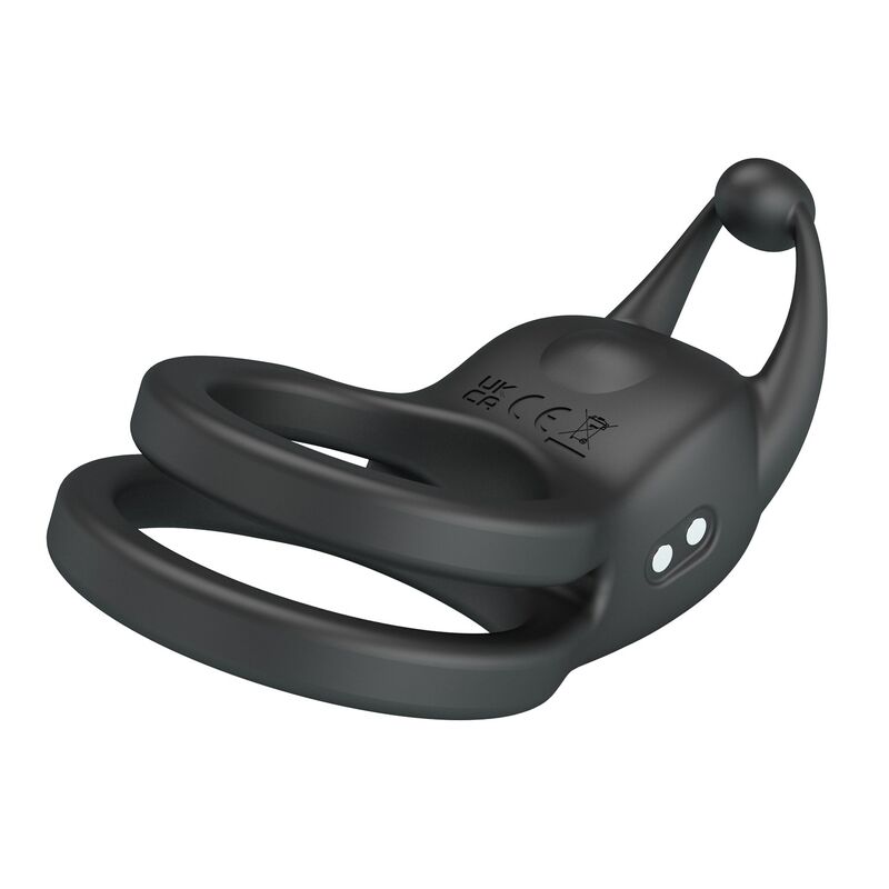 PRETTY LOVE - GOODWIN RECHARGEABLE DOUBLE VIBRATING COCK RING BLACK
