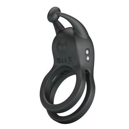 PRETTY LOVE - GOODWIN RECHARGEABLE DOUBLE VIBRATING COCK RING BLACK