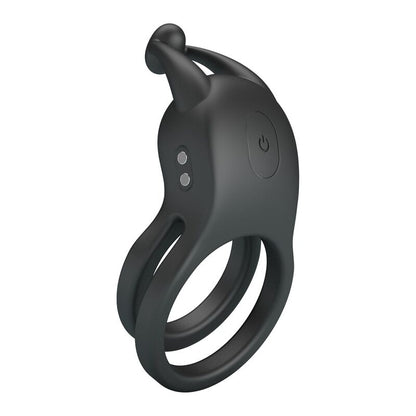 PRETTY LOVE - GOODWIN RECHARGEABLE DOUBLE VIBRATING COCK RING BLACK
