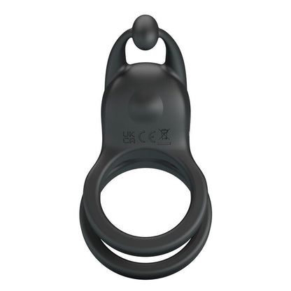 PRETTY LOVE - GOODWIN RECHARGEABLE DOUBLE VIBRATING COCK RING BLACK