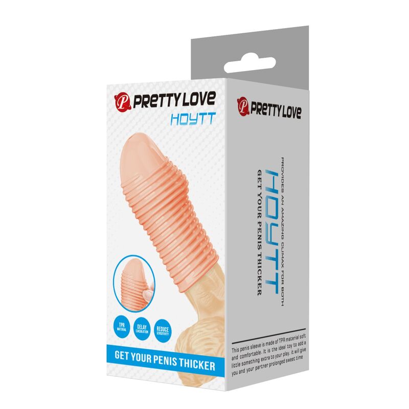 PRETTY LOVE - HOTTT PENIS SLEEVE GÖR DIN PENIS TJOCKARE NATURLIG FÄRG