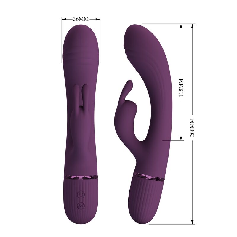PRETTY LOVE - ROCCO UPPLADDNINGBAR KANINVIBRATOR 10 FUNKTIONER LILA
