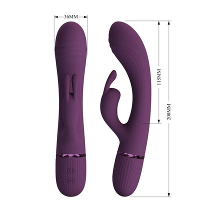 PRETTY LOVE - ROCCO UPPLADDNINGBAR KANINVIBRATOR 10 FUNKTIONER LILA