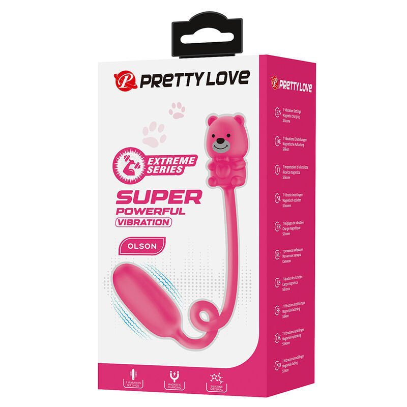 PRETTY LOVE - OLSON UPPLADDNINGBAR KULVIBRATOR MED TRÅDBUNDEN KONTROLL ROSA