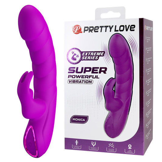 PRETTY LOVE - MONICA UPPLADDNINGSBAR DUALSTIMULERANDE G-PUNKTS- OCH KLITORISVIBRATOR LILA