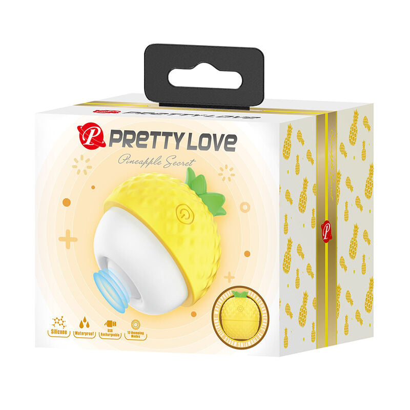 PRETTY LOVE - UPPLADDNINGSBAR KLITORISSTIMULATOR MED SUG OCH PENDLANDE RÖRELSE GUL