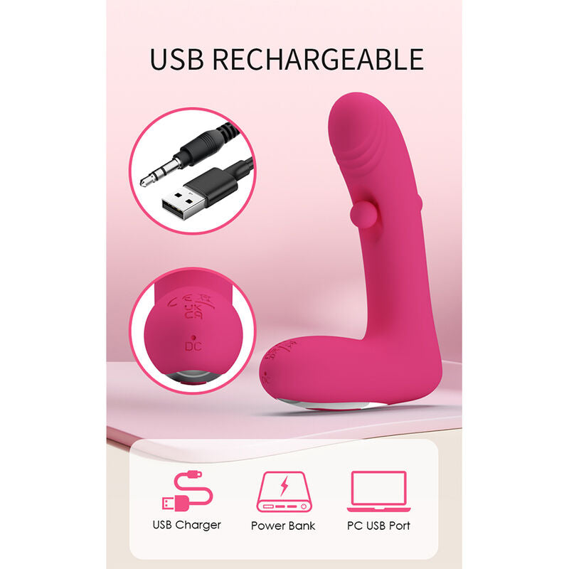 PRETTY LOVE - DUDEN UPPLADDNINGBAR SILIKONVIBRATOR 12 VIBRATIONSLÄGEN OCH 3 RÖRELSELÄGEN ROSA