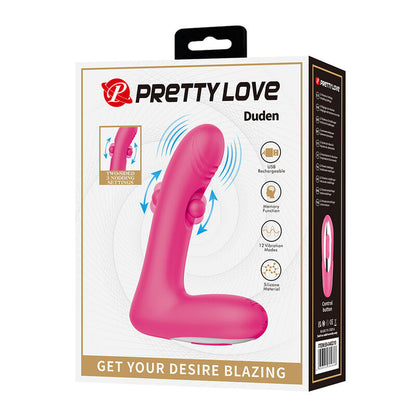 PRETTY LOVE - DUDEN UPPLADDNINGBAR SILIKONVIBRATOR 12 VIBRATIONSLÄGEN OCH 3 RÖRELSELÄGEN ROSA