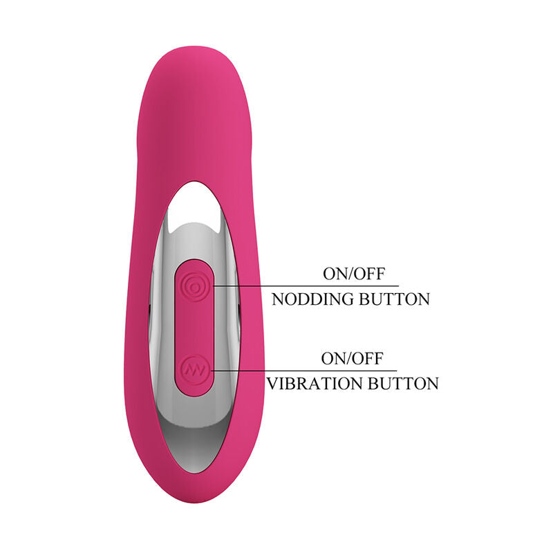 PRETTY LOVE - DUDEN UPPLADDNINGBAR SILIKONVIBRATOR 12 VIBRATIONSLÄGEN OCH 3 RÖRELSELÄGEN ROSA