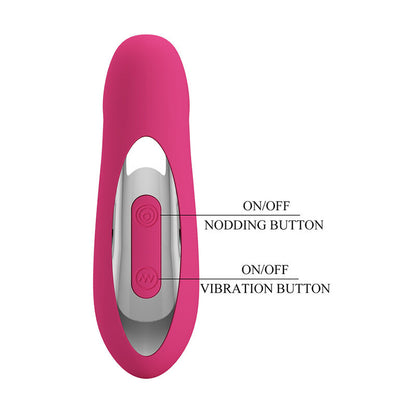 PRETTY LOVE - DUDEN UPPLADDNINGBAR SILIKONVIBRATOR 12 VIBRATIONSLÄGEN OCH 3 RÖRELSELÄGEN ROSA