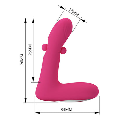 PRETTY LOVE - DUDEN UPPLADDNINGBAR SILIKONVIBRATOR 12 VIBRATIONSLÄGEN OCH 3 RÖRELSELÄGEN ROSA