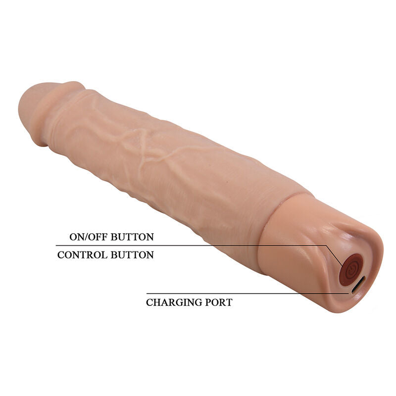 PRETTY LOVE – KESSLER REALISTISK VIBRERANDE DILDO MED 10 VIBRATIONSLÄGEN OCH 10 STÖTAR, 22 CM NATURLIG