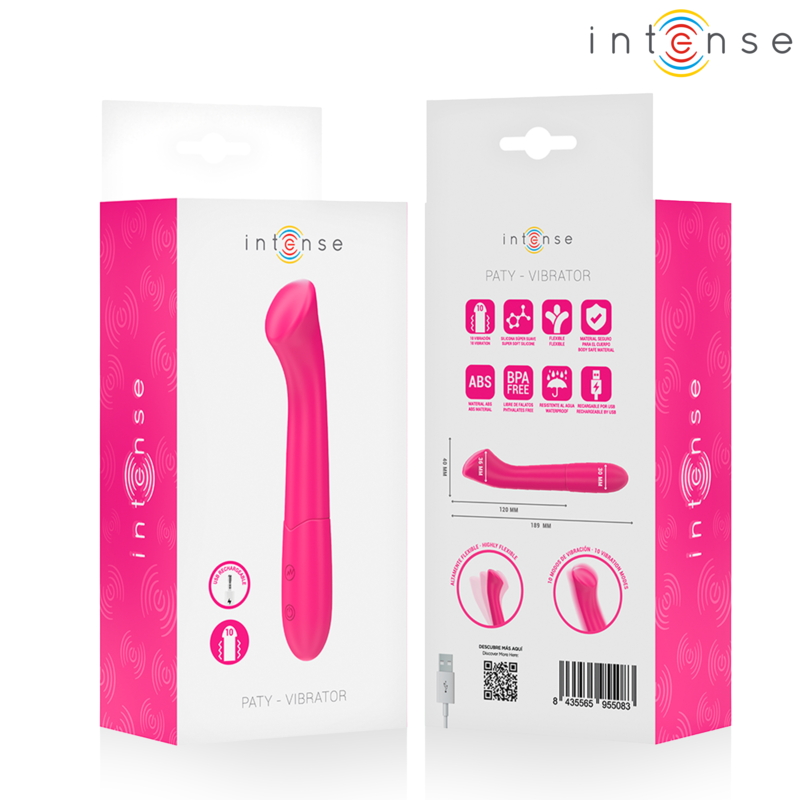INTENSE - PATY VIBRATOR 19 CM FLEXIBEL 10 VIBRATIONER MODELL 2 ROSA