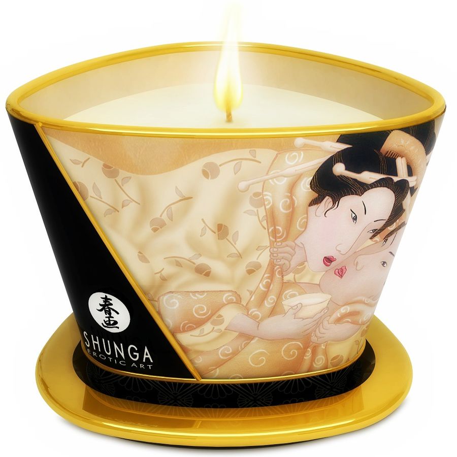SHUNGA - MINI CARESS BY CANDELIGHT VANILLA MASSAGE CANDLE 170 ML - Kink&Play