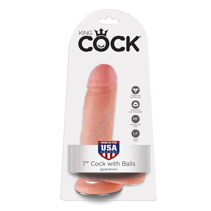 KING COCK - 7 DILDO FLESH WITH BALLS 17.8 CM - Kink&Play