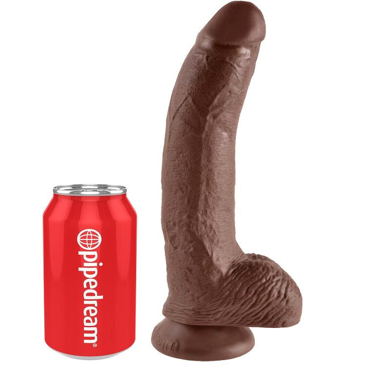 KING COCK - 9 DILDO BRUN MED KULOR 22.9 CM
