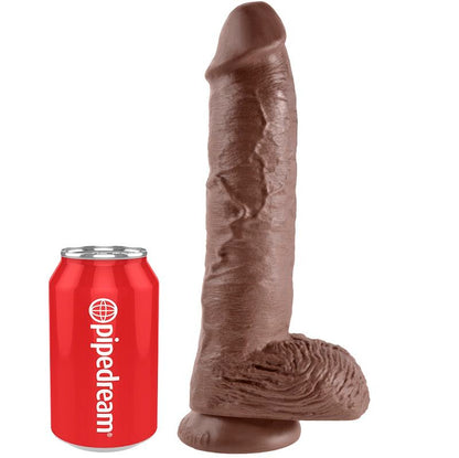 KING COCK - 10 DILDO BRUN MED KULOR 25,4 CM