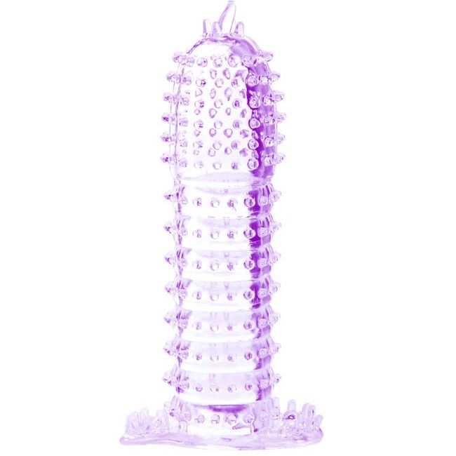 BAILE - PENIS SHEATH WITH STIMULATING POINTS PURPLE 14 CM - Kink&Play