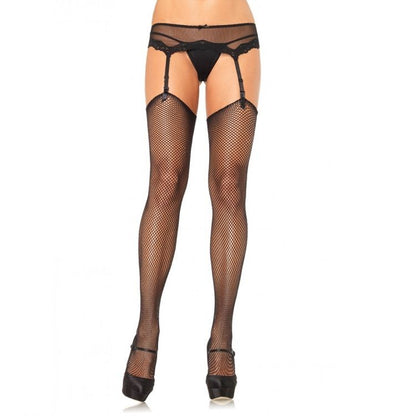 LEG AVENUE - NET STOCKINGS WITHOUT SUPERIOR SELF-ADHESIVE SILICONE - Kink&Play