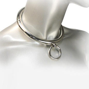 METAL HARD - BDSM NECKLACE WITH RING 10CM - Kink&Play