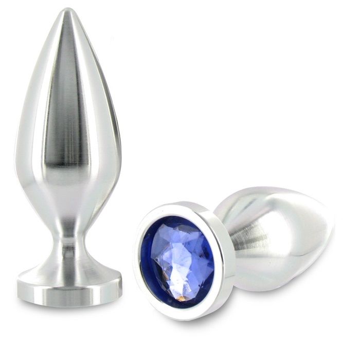 METAL HARD - ANAL PLUG ALIMINUM COLOR CRYSTAL LARGE 10.16CM - Kink&Play