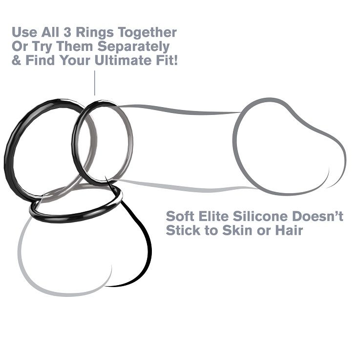 FANTASY C-RINGZ – STAMINA-SET MED 3 SILIKONRINGAR