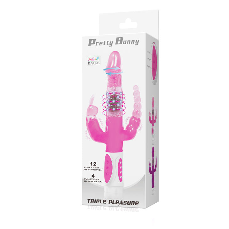 BAILE - PRETTY BUNNY TRIPLE VIBRATOR ROTATOR - Kink&Play