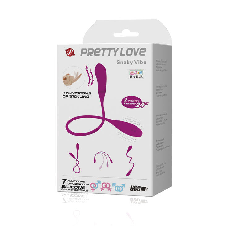PRETTY LOVE - SMART SNAKY VIBE VIBRATOR 7 V + 3 TICKLING - Kink&Play