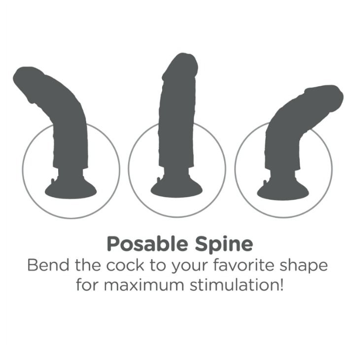 KING COCK - 17.78 CM VIBRATING COCK FLESH - Kink&Play