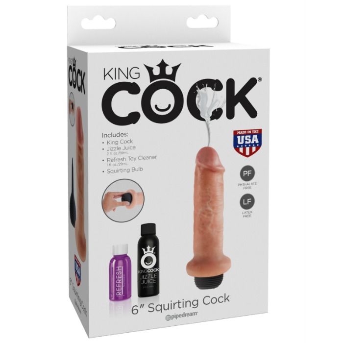 KING COCK - 15.24 CM SQUIRTING DILDO - Kink&Play